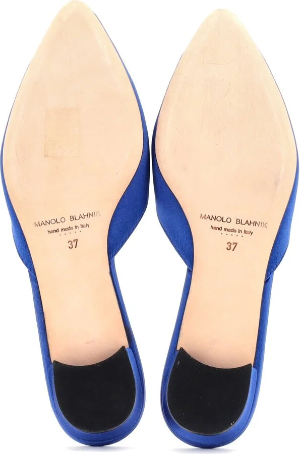 Manolo Blahnik Women's Hangisi Flat Mules Satin - Image 4
