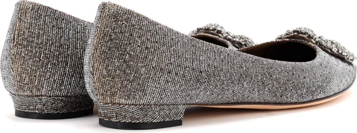 Manolo Blahnik Women's Hangisi Flats Glitter Fabric - Image 3