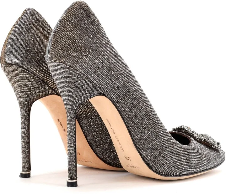 Manolo Blahnik Women's Hangisi Pumps Glitter Fabric 110 - Image 3