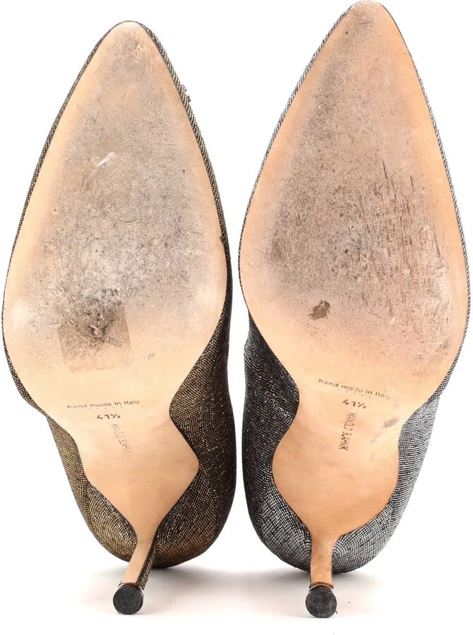 Manolo Blahnik Women's Hangisi Pumps Glitter Fabric 110 - Image 4