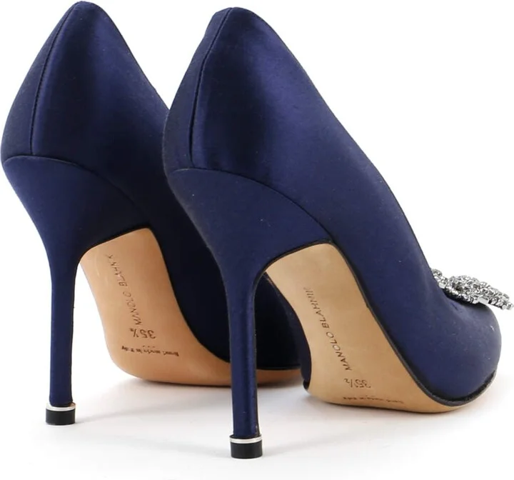 Manolo Blahnik Women's Hangisi Pumps Satin 105 - Image 3