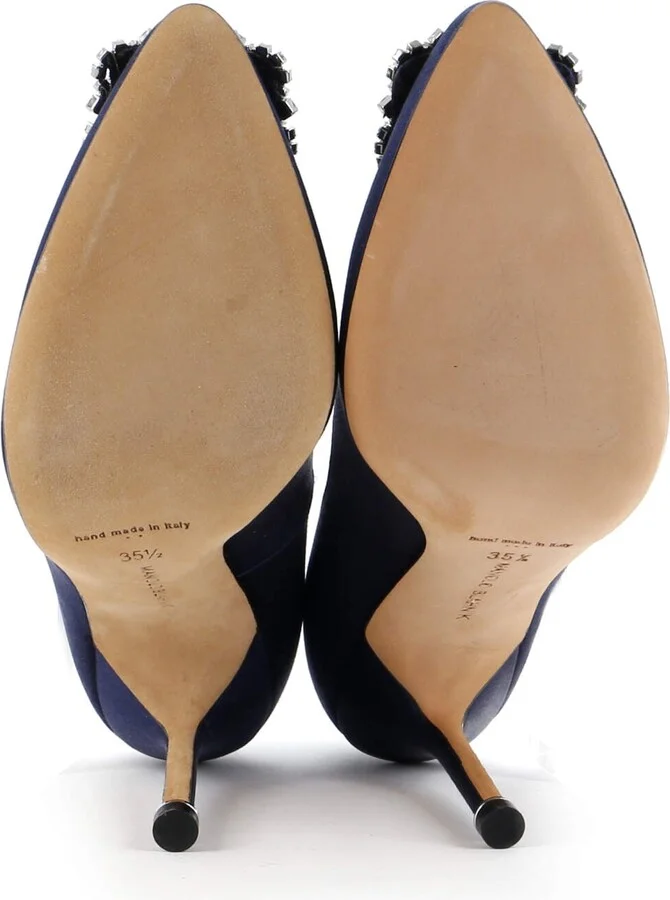Manolo Blahnik Women's Hangisi Pumps Satin 105 - Image 4