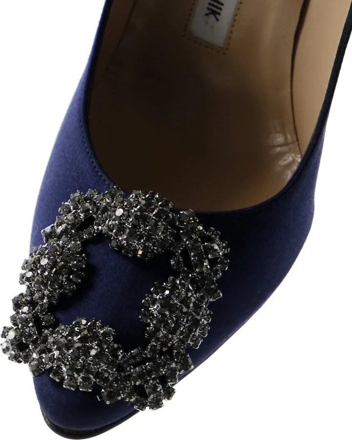 Manolo Blahnik Women's Hangisi Pumps Satin 105 - Image 5
