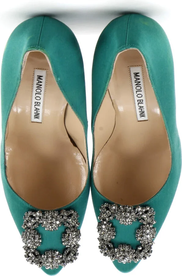 Manolo Blahnik Women's Hangisi Pumps Satin 105 - Image 2