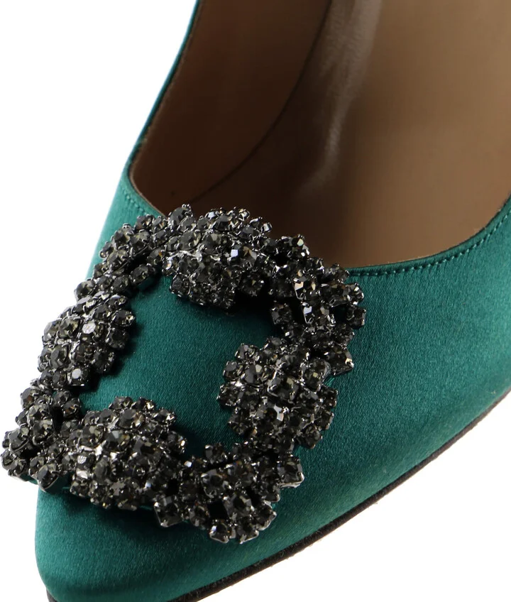 Manolo Blahnik Women's Hangisi Pumps Satin 105 - Image 5