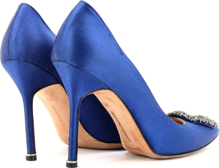 Manolo Blahnik Women's Hangisi Pumps Satin 105 - Image 3