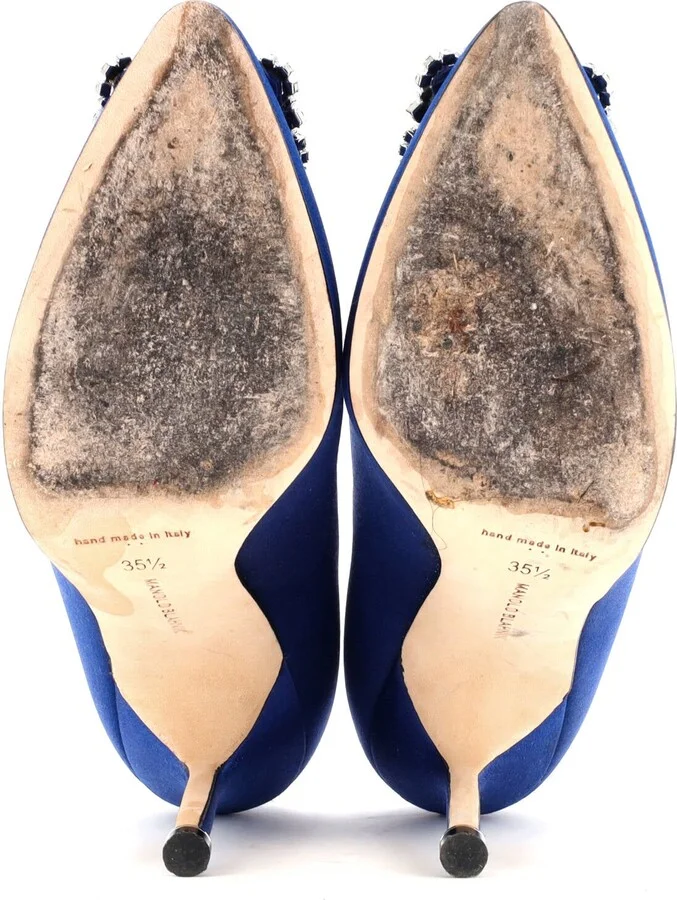 Manolo Blahnik Women's Hangisi Pumps Satin 105 - Image 4
