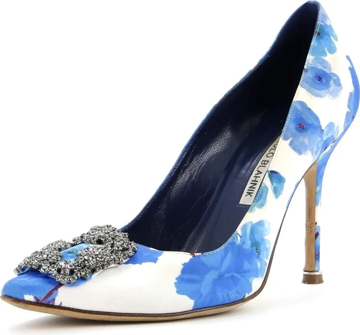 Manolo Blahnik Women's Hangisi Pumps Satin 105