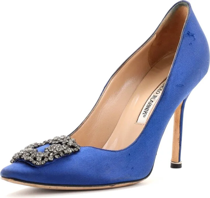 Manolo Blahnik Women's Hangisi Pumps Satin 105