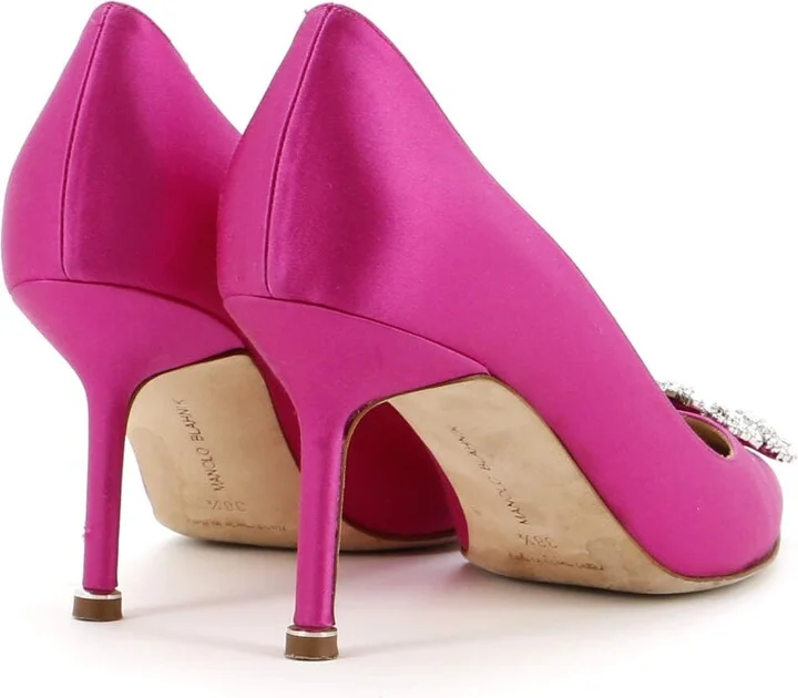 Manolo Blahnik Women's Hangisi Pumps Satin 70 - Image 3