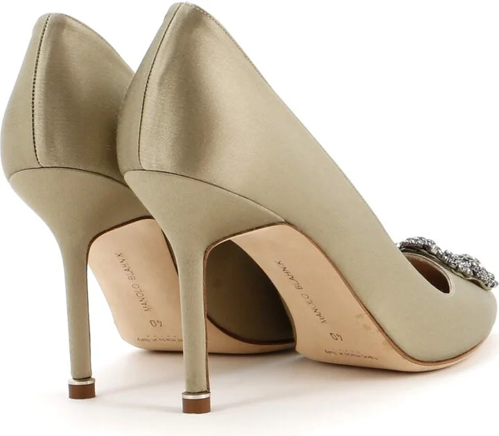 Manolo Blahnik Women's Hangisi Pumps Satin 90 - Image 3