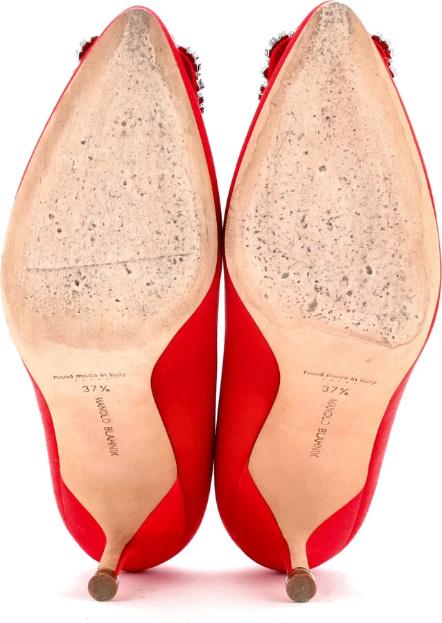 Manolo Blahnik Women's Hangisi Pumps Satin 90 - Image 4