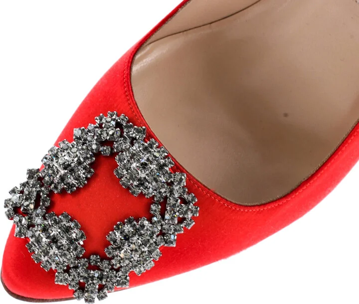 Manolo Blahnik Women's Hangisi Pumps Satin 90 - Image 5