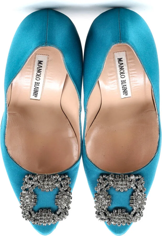 Manolo Blahnik Women's Hangisi Pumps Satin 90 - Image 2
