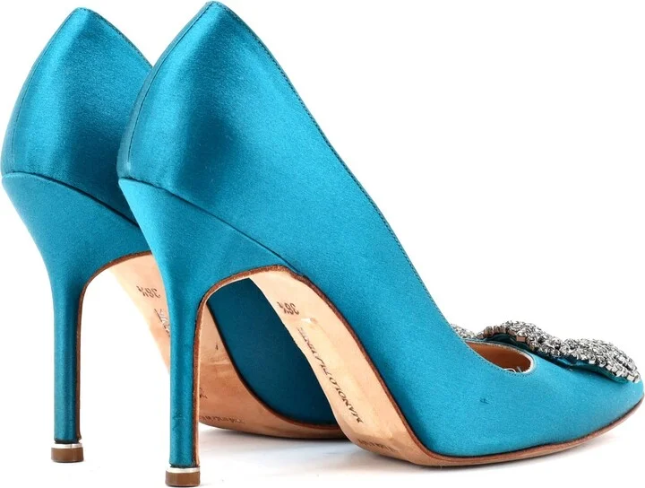 Manolo Blahnik Women's Hangisi Pumps Satin 90 - Image 3