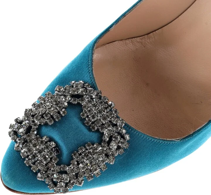 Manolo Blahnik Women's Hangisi Pumps Satin 90 - Image 5