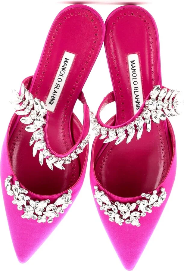Manolo Blahnik Women's Lurum Flat Mules Satin - Image 2