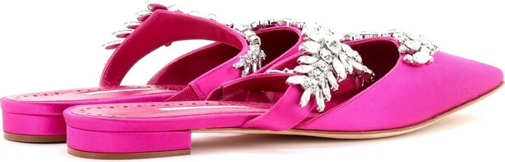 Manolo Blahnik Women's Lurum Flat Mules Satin - Image 3