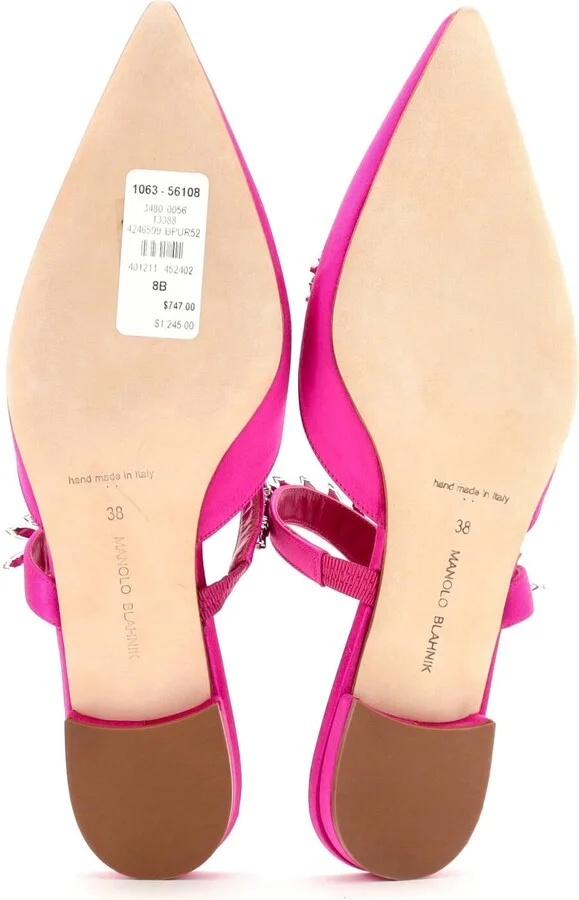 Manolo Blahnik Women's Lurum Flat Mules Satin - Image 4