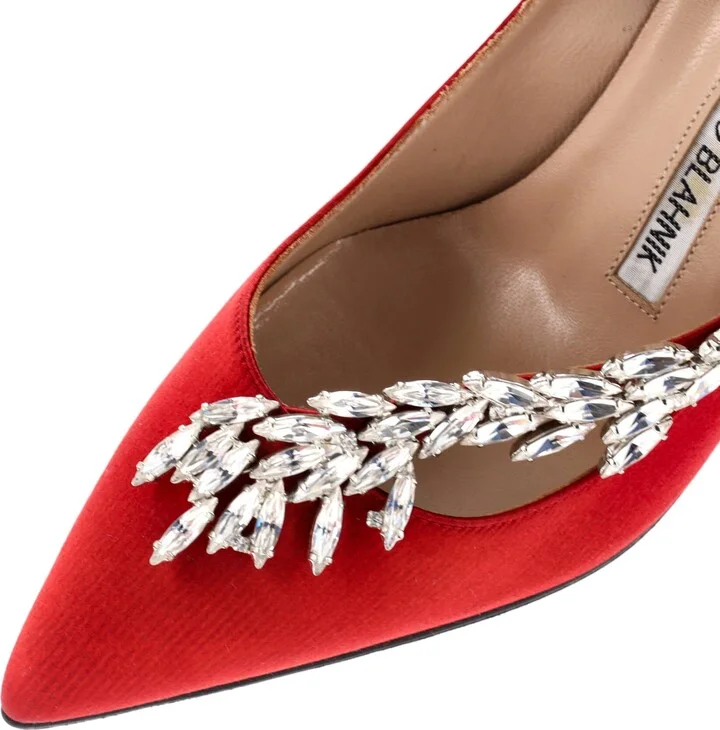 Manolo Blahnik Women's Nadira Pumps Satin 90 - Image 5