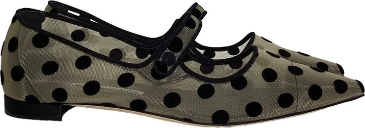 Manolo Blahnik Women's polyamide Campari Polka Dot Mary Jane Flat (Authentic Pre-Loved)