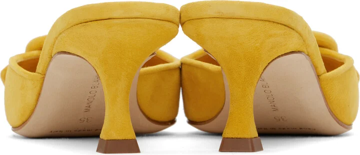 Manolo Blahnik Yellow Maysale Mules - Image 2