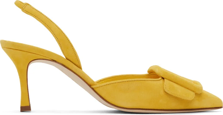 Manolo Blahnik Yellow Maysli Heels