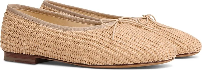 Mansur Gavriel Women's Dream Raffia Ballerina Flats