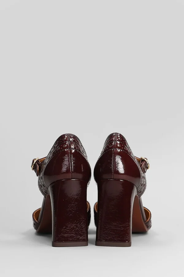 Mante Pumps In Bordeaux Leather - Image 4