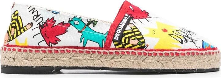 Maple-Leaf Logo-Print Espadrilles