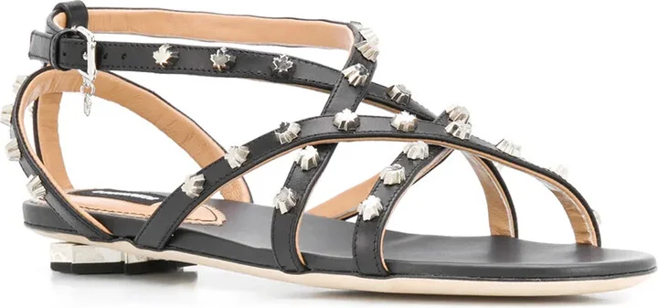 Maple Leaf Studded Flat Sandals - Image 2