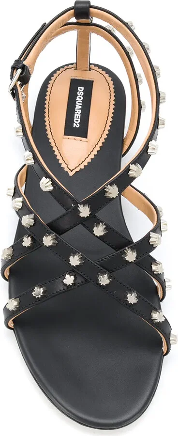 Maple Leaf Studded Flat Sandals - Image 4