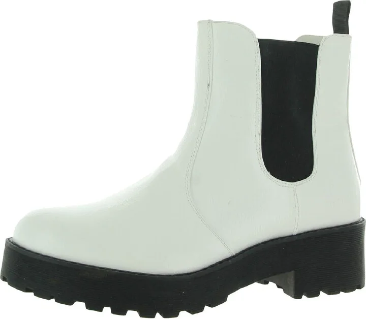 Maps Womens Patent Lugged Sole Chelsea Boots