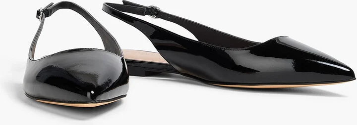 Mara patent-leather slingback point-toe flats - Image 2