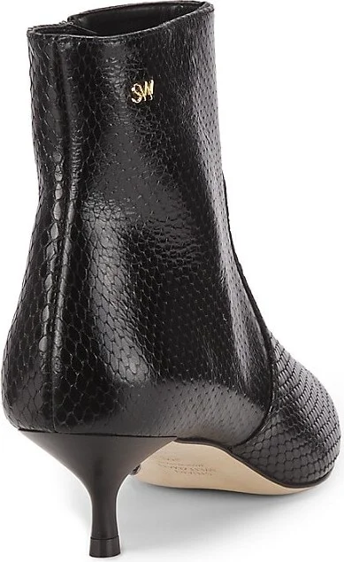 Mara Snakeskin Embossed Leather Ankle Boots - Image 3