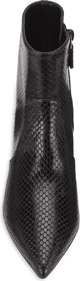 Mara Snakeskin Embossed Leather Ankle Boots - Image 5
