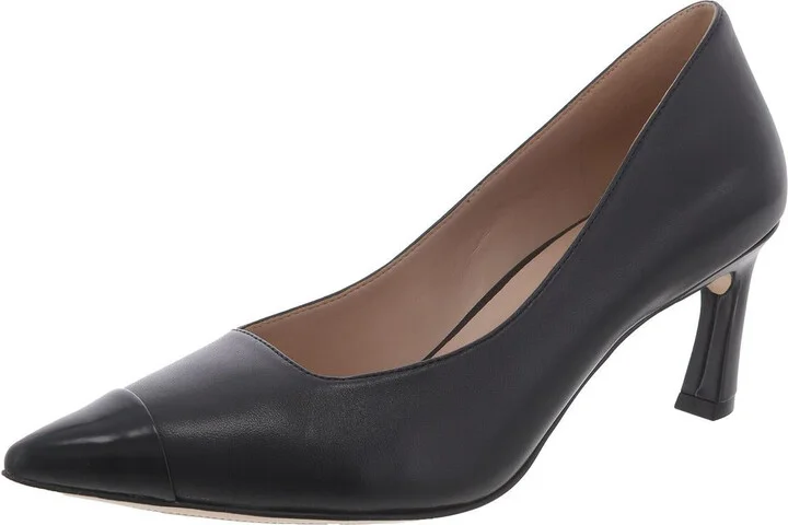 Mara Womens Leather Patent Trim Pumps