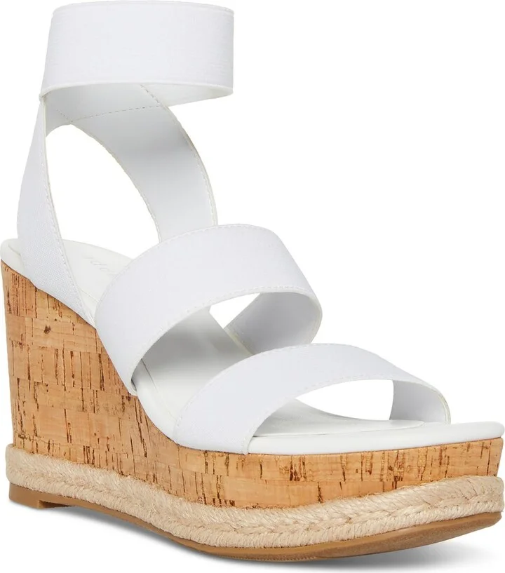 Marandaa Womens Slip On Strappy Wedge Sandals