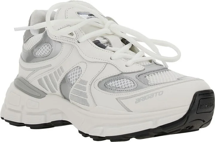 'Marathon Ghost Runner' White Low Top Sneakers With Reflectivce Details In Leather Blend Woman - Image 2