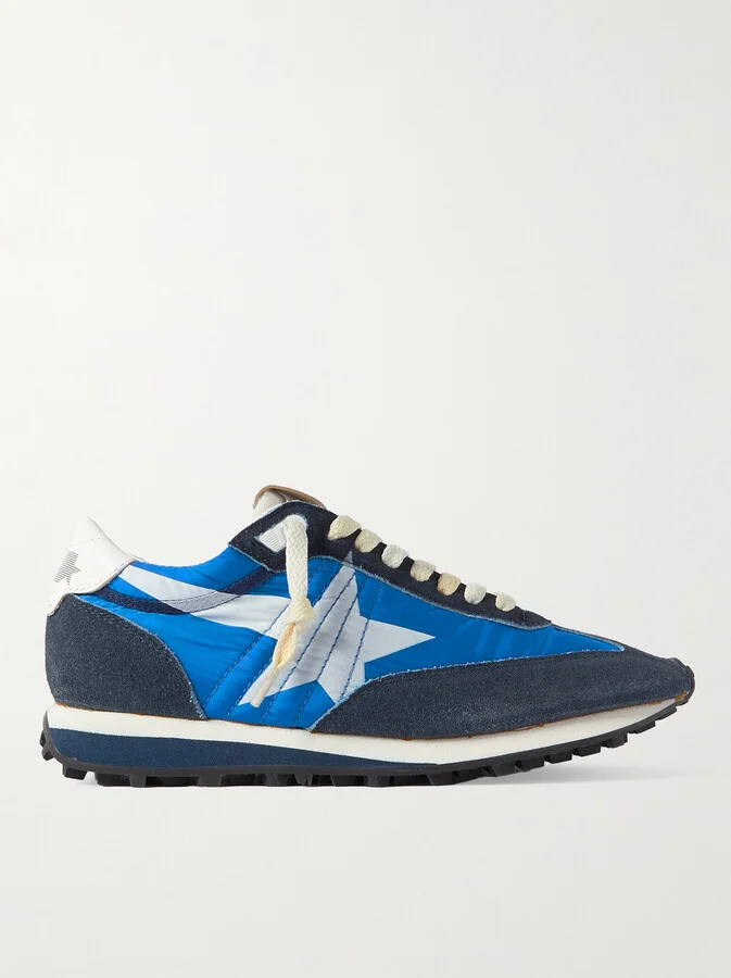 Marathon Leather and Suede-Trimmed Nylon Sneakers
