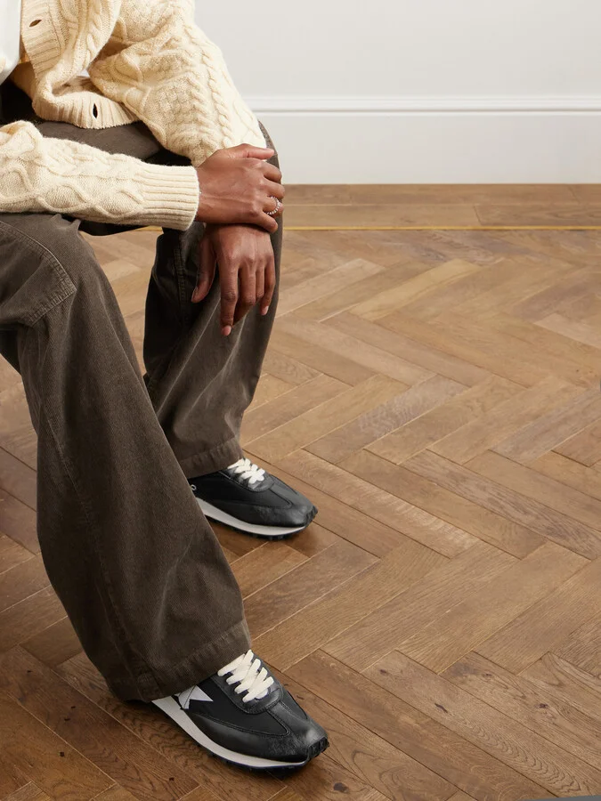 Marathon Leather-Trimmed Nylon Sneakers - Image 2