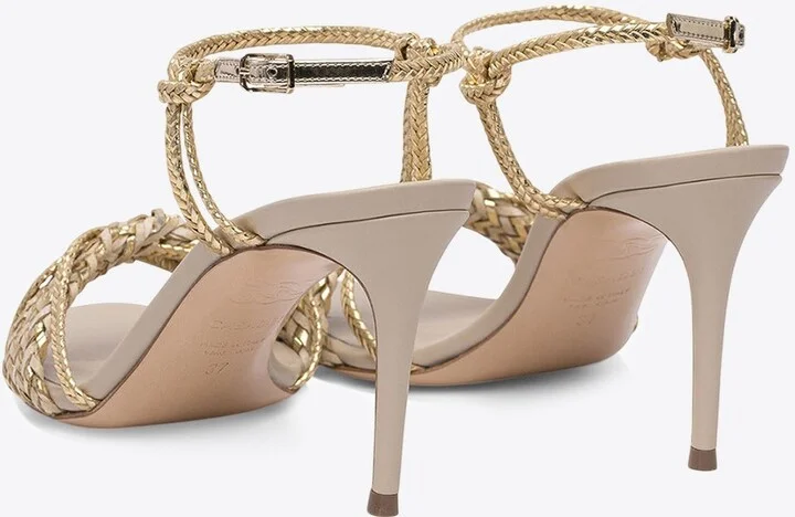 Marbella 80 Interwoven Metallic Sandals - Image 3