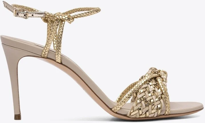 Marbella 80 Interwoven Metallic Sandals