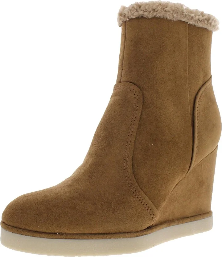 Marbella Womens Faux Leather Heel Ankle Boots