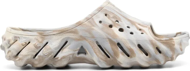 Marble-Effect Perforated-Design Crocs