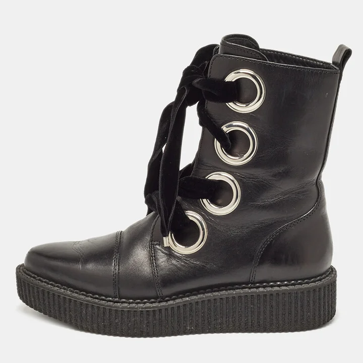 Marc by Marc Jacobs Black Leather Ankle Boots Size 36.5