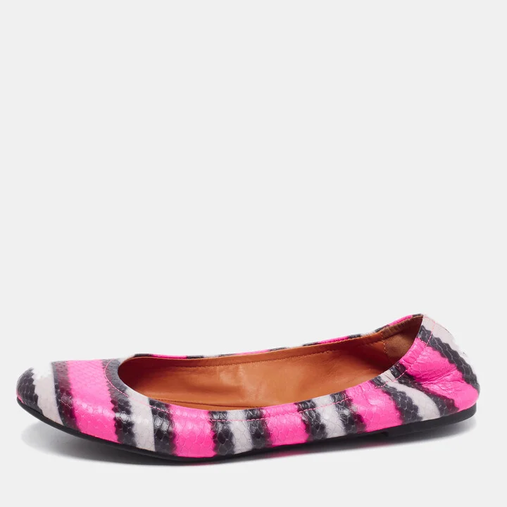 Marc by Marc Jacobs Multicolor Watersnake Embossed Leather Ballet Flat Size 38
