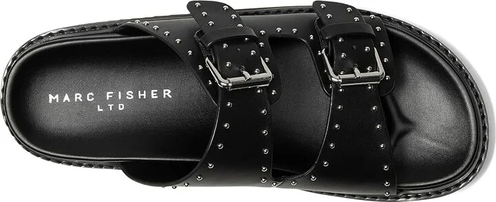 Marc Fisher LTD Agusta Women's Sandals Black Leather : 6 M, EVA/Rubber/Suede - Image 2