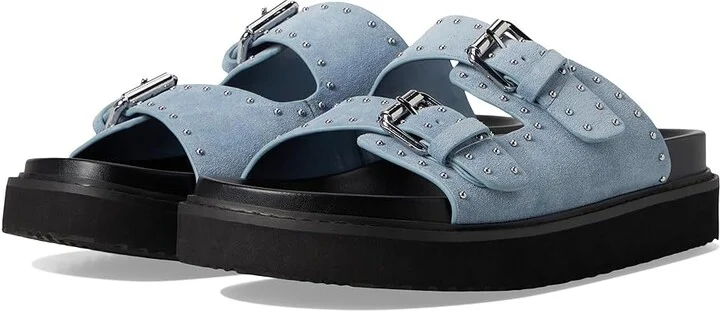 Marc Fisher LTD Agusta Women's Sandals Blue Suede : 8 M, EVA/Rubber/Suede