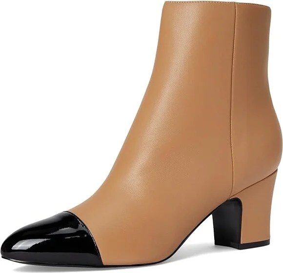 Marc Fisher LTD Aleea Women's Boots Light Natural/Black : 5 M, Leather/Synthetic - Image 5